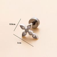 1 Piece Ear Cartilage Rings & Studs Simple Style Classic Style Heart Shape Snake Butterfly Copper Polishing Inlay Zircon 18K Gold Plated Ear Cartilage Rings & Studs sku image 6