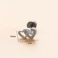 1 Piece Ear Cartilage Rings & Studs Simple Style Classic Style Heart Shape Snake Butterfly Copper Polishing Inlay Zircon 18K Gold Plated Ear Cartilage Rings & Studs sku image 10