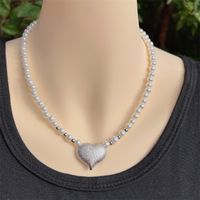 Simple Style Classic Style Heart Shape Artificial Pearl Plastic Copper Beaded 18K Gold Plated Women's Necklace sku image 2