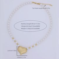 Simple Style Classic Style Heart Shape Artificial Pearl Plastic Copper Beaded 18K Gold Plated Women's Necklace main image 2