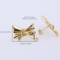 1 Pair Simple Style Round Bow Knot Copper 18K Gold Plated White Gold Plated Ear Studs main image 2