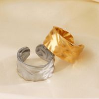 304 Stainless Steel 18K Gold Plated IG Style Simple Style Classic Style Plating Irregular Solid Color 304 Stainless Steel Open Rings main image 3
