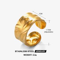 304 Stainless Steel 18K Gold Plated IG Style Simple Style Classic Style Plating Irregular Solid Color 304 Stainless Steel Open Rings main image 2