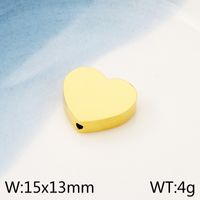 1 Stück 15*13mm Durchmesser 10mm Rostfreier Stahl 18 Karat Vergoldet Herzform Poliert Perlen sku image 8