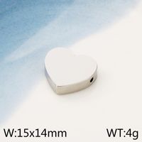 1 Pièce 15*13mm Diamètre 10mm Acier Inoxydable Plaqué Or 18K Forme De Cœur Brillant Perles sku image 6