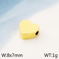 1 Stück 15*13mm Durchmesser 10mm Rostfreier Stahl 18 Karat Vergoldet Herzform Poliert Perlen sku image 3