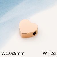 1 Pièce 15*13mm Diamètre 10mm Acier Inoxydable Plaqué Or 18K Forme De Cœur Brillant Perles sku image 10