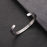 Stainless Steel Casual Simple Style C Shape Letter Cuff Bracelets main image 1