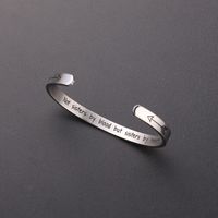 Stainless Steel Casual Simple Style C Shape Letter Cuff Bracelets main image 4