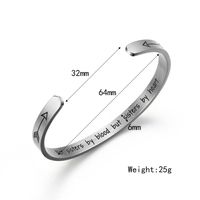 Stainless Steel Casual Simple Style C Shape Letter Cuff Bracelets main image 2