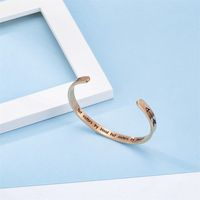 Stainless Steel Casual Simple Style C Shape Letter Cuff Bracelets main image 5