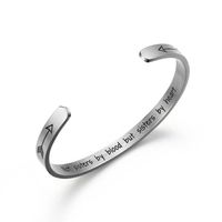 Stainless Steel Casual Simple Style C Shape Letter Cuff Bracelets sku image 1
