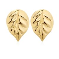 1 Pair Retro Commute Leaves Plating Iron Gold Plated Ear Studs main image 6