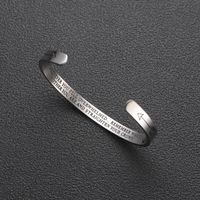 Stainless Steel Basic Letter Plating Cuff Bracelets main image 3