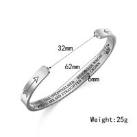 Stainless Steel Basic Letter Plating Cuff Bracelets main image 2