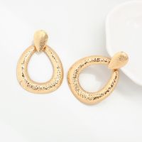 1 Pair Elegant Simple Style Water Droplets Plating Iron Gold Plated Drop Earrings main image 1