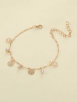 Vacation Beach Geometric Stainless Steel Inlay Zircon Gold Plated Women's Anklet main image 9