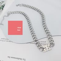Titanium Steel Silver Plated Casual Hip-Hop Sports Letter Polishing Necklace main image 2