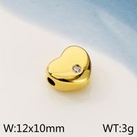 1 Piece Stainless Steel Zircon 18K Gold Plated Heart Shape Pendant sku image 8
