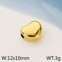 1 Piece Stainless Steel Zircon 18K Gold Plated Heart Shape Pendant sku image 3