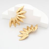 1 Pair Sweet Simple Style Leaves Plating Iron Gold Plated Ear Studs main image 4