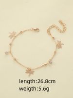 Vacation Beach Geometric Stainless Steel Inlay Zircon Gold Plated Women's Anklet main image 2