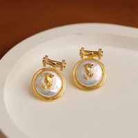 1 Pair Elegant Vintage Style Rose Inlay Copper Freshwater Pearl Zircon 18K Gold Plated Drop Earrings main image 2