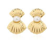1 Pair Elegant Sweet Shell Plating Iron Gold Plated Drop Earrings main image 6