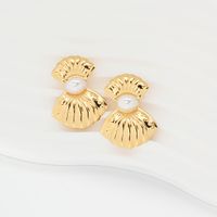 1 Pair Elegant Sweet Shell Plating Iron Gold Plated Drop Earrings main image 4