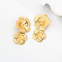 1 Pair Elegant Sweet Commute Flower Plating Iron Gold Plated Drop Earrings main image 5