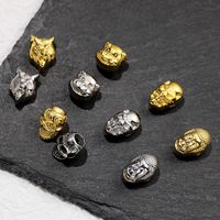 1 Piece Stainless Steel 18K Gold Plated Buddha Animal Skull Pendant main image 1