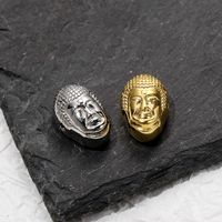 1 Piece Stainless Steel 18K Gold Plated Buddha Animal Skull Pendant main image 8