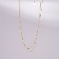 Titan Stahl 18 Karat Vergoldet Elegant Einfacher Stil Überzug Einfarbig Doppellagige Halsketten main image 3