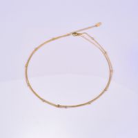 Titanium Steel 18K Gold Plated Elegant Simple Style Plating Solid Color Double Layer Necklaces main image 5