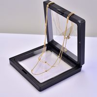 Titanium Steel 18K Gold Plated Elegant Simple Style Plating Solid Color Double Layer Necklaces main image 4