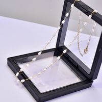 Elegant Simple Style Geometric Baroque Pearl Titanium Steel 18K Gold Plated Women's Necklace main image 7