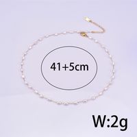 Elegant Simple Style Geometric Baroque Pearl Titanium Steel 18K Gold Plated Women's Necklace main image 2