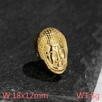 1 Piece Stainless Steel 18K Gold Plated Buddha Animal Skull Pendant sku image 7