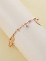 Vacation Beach Geometric Stainless Steel Inlay Zircon Gold Plated Women's Anklet sku image 5