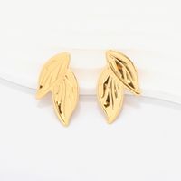 1 Pair Retro Commute Leaves Plating Iron Gold Plated Ear Studs main image 3