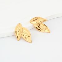 1 Pair Retro Commute Leaves Plating Iron Gold Plated Ear Studs main image 5