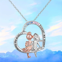 Fairy Style Princess Heart Shape Alloy Rose Gold Plated Women's Pendant Necklace main image 4