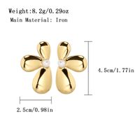 1 Pair Cute Sweet Petal Plating Iron Gold Plated Ear Studs main image 2