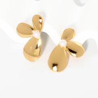 1 Pair Cute Sweet Petal Plating Iron Gold Plated Ear Studs main image 4