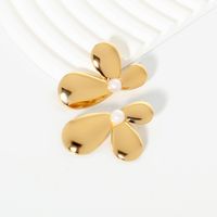 1 Pair Cute Sweet Petal Plating Iron Gold Plated Ear Studs main image 1