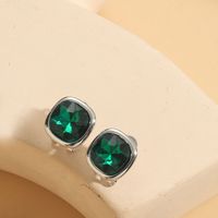 1 Pair Vintage Style Simple Style Commute Square Inlay Copper Acrylic Zircon 14K Gold Plated Ear Studs sku image 10