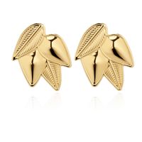 1 Pair Retro Sweet Commute Leaves Plating Iron Gold Plated Ear Studs main image 6
