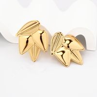 1 Pair Retro Sweet Commute Leaves Plating Iron Gold Plated Ear Studs main image 4