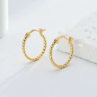 1 Pair Simple Style Waves Plating Sterling Silver 18k Gold Plated Earrings main image 7