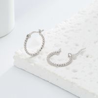 1 Pair Simple Style Waves Plating Sterling Silver 18k Gold Plated Earrings main image 9
